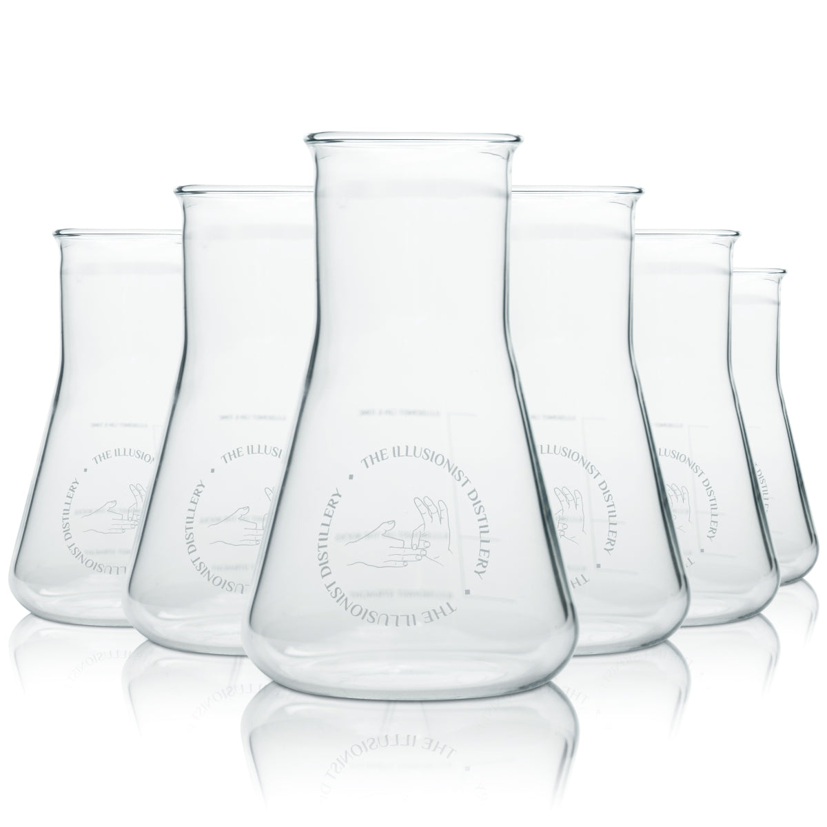 6x The Illusionist Gin Glass 0.3L Long Drink Erlenmeyer Flask Glasses Tonic Gastro