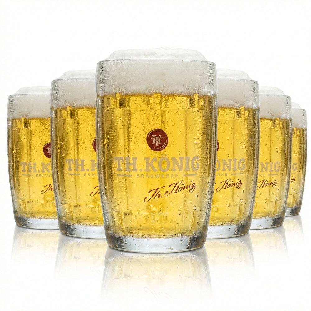 6x Theodor König beer glass 0.5l mug tankard Seidel contour relief glasses Zwickl
