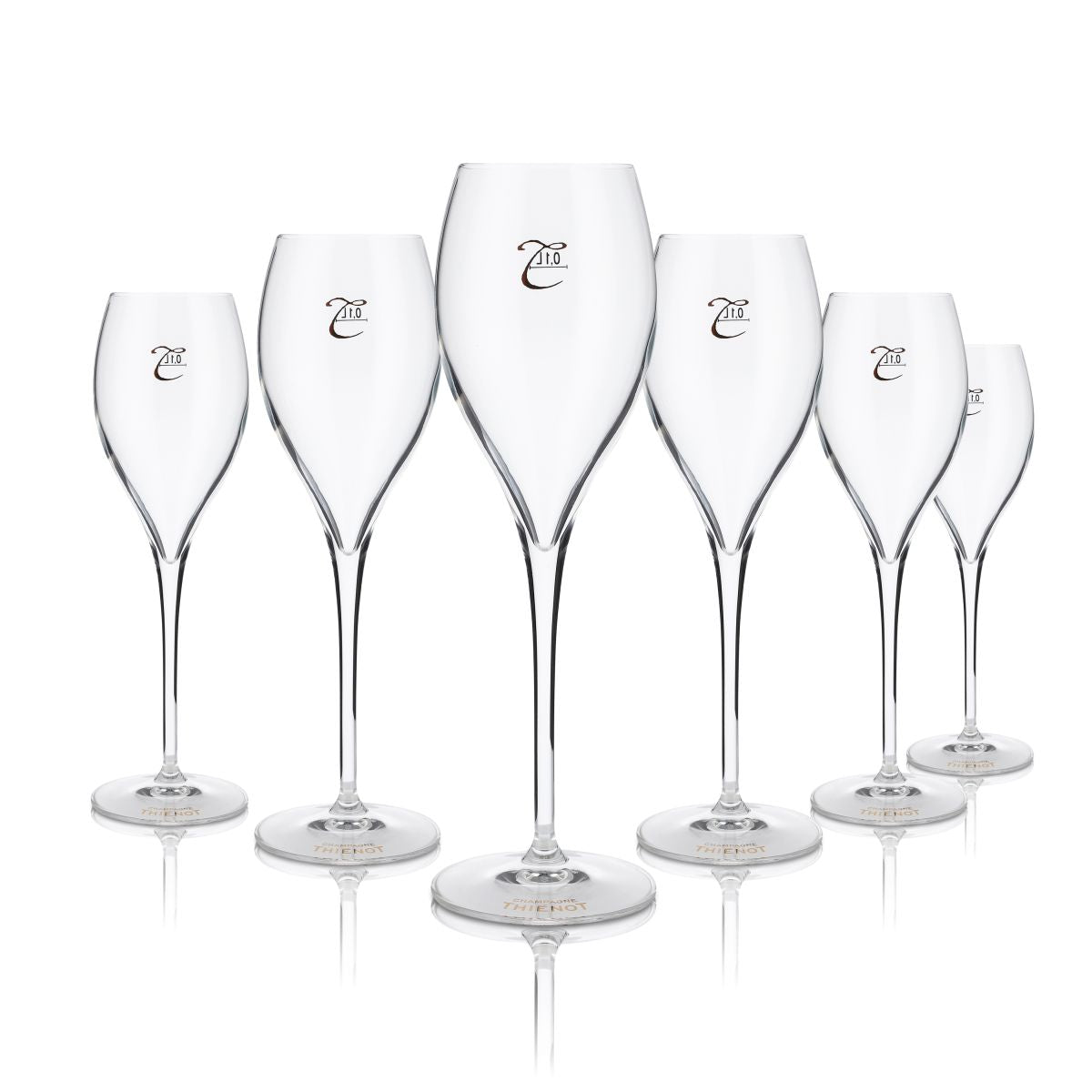6x Thienot Glass 0.1l Champagne Sparkling Wine Flute Goblet Glass Set Gastro