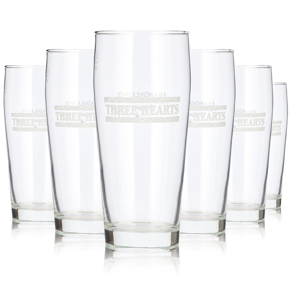 6x Three Hearts Beer Glass 0.4 L Mug Rastal Willi Beer Glass Beer Mug (Set of 6)