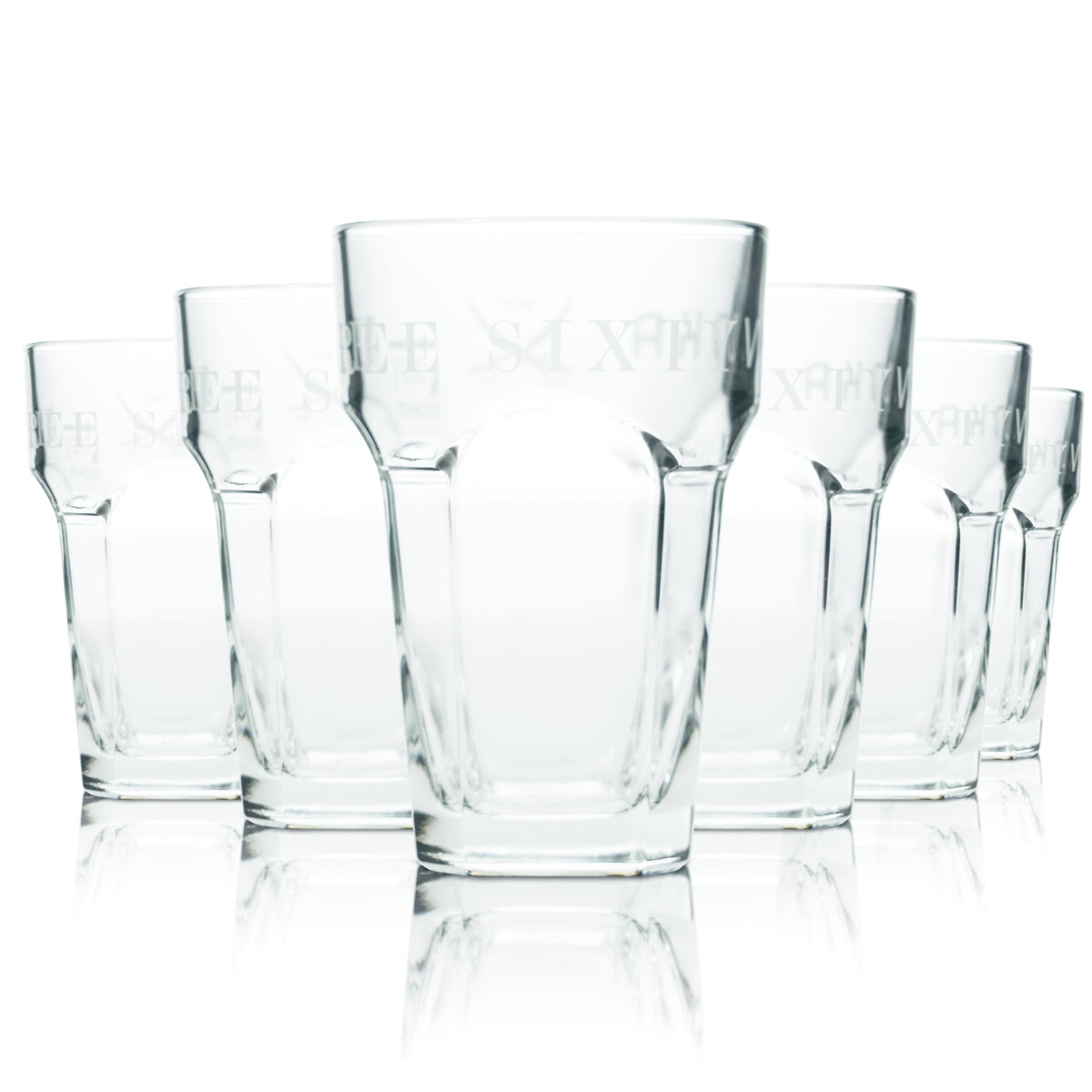 6x Three Sixty Vodka Glass 0.2l Long Drink Cocktail Glasses Bar Gastro Tumbler Oak