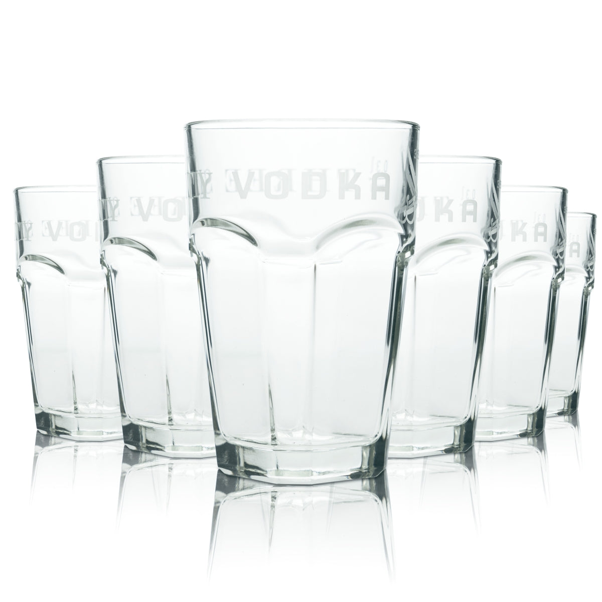 6x Three Sixty Vodka Glass 0.3l Long Drink Cocktail Glasses Bar Gastro Tumbler Oak