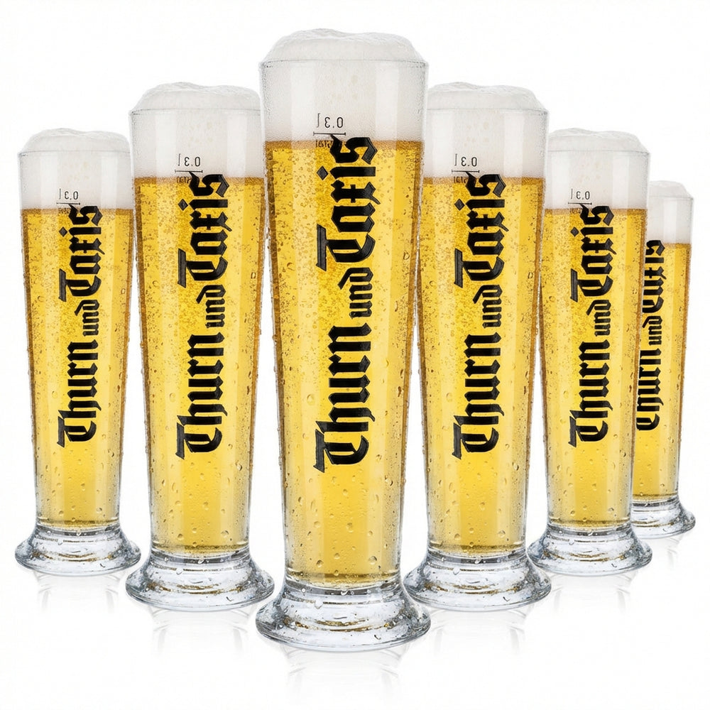 6x Thurn & Taxis beer glasses Beer mugs 0.3 l Beer glasses Tuple lettering vertical