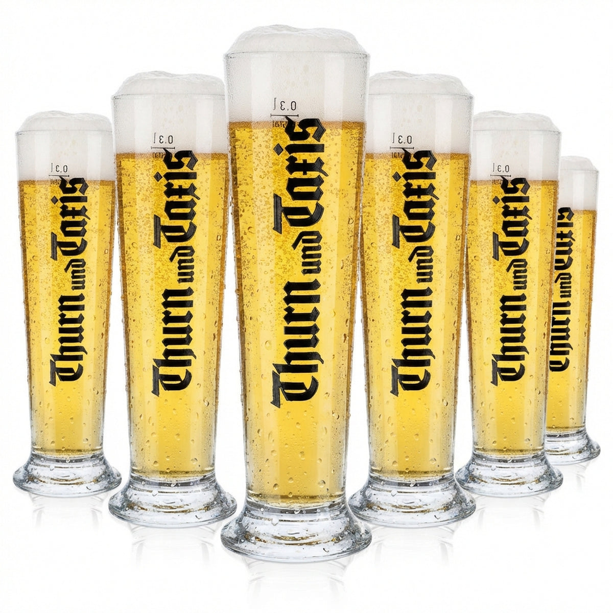 6x Thurn & Taxis beer glasses Beer mugs 0.3 l Beer glasses Tuple lettering vertical