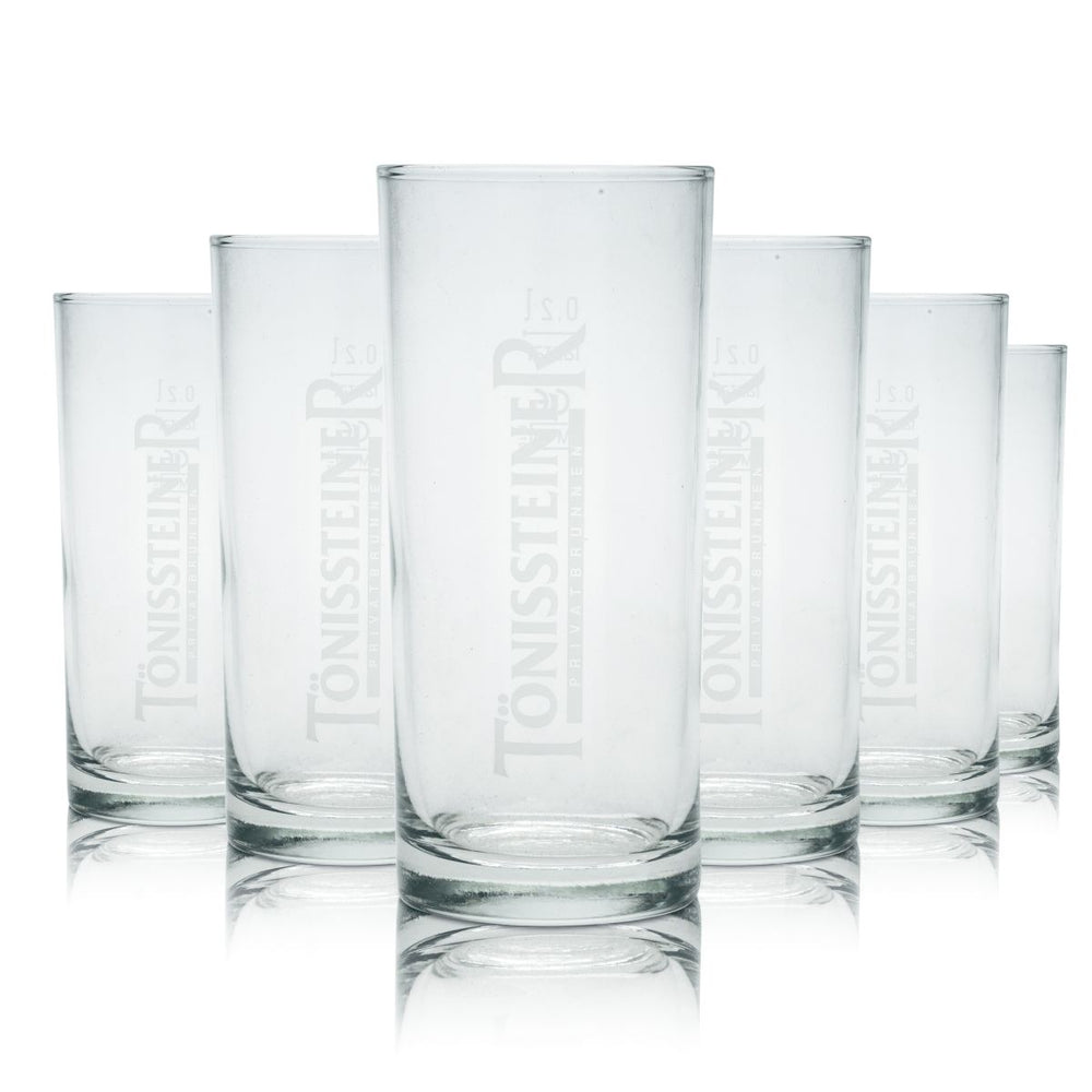 6x Tönissteiner glass 0.2l Willi Becher mineral water sparkling glasses set lemonade