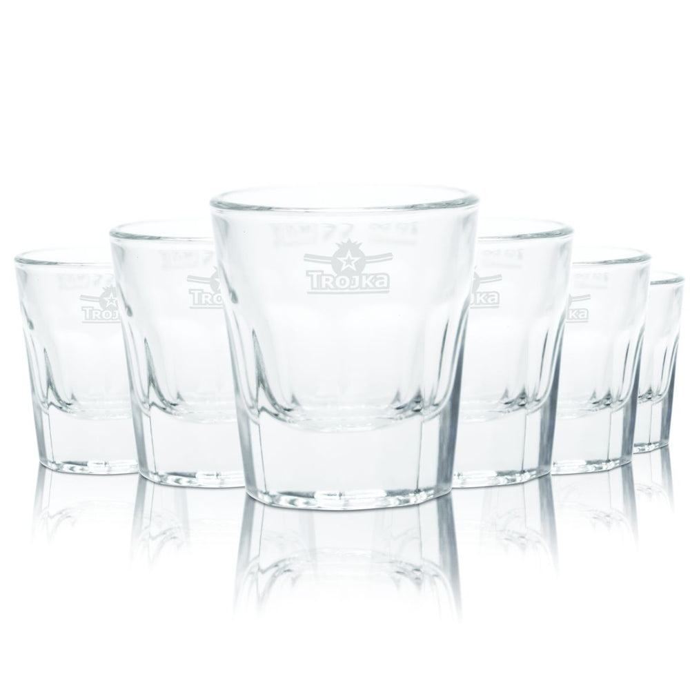 6x Trojka shot glass 2cl shot glass short glasses set tumbler vodka calibrated gastro