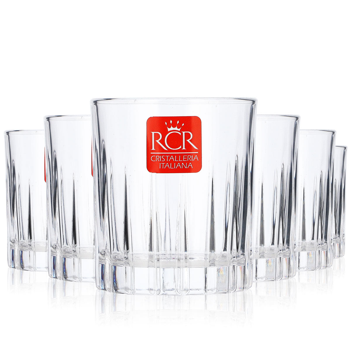 6x Tullamore Dew Glass Whiskey Tumblers with Relief Crystal Cut Timeless Glasses – View 6