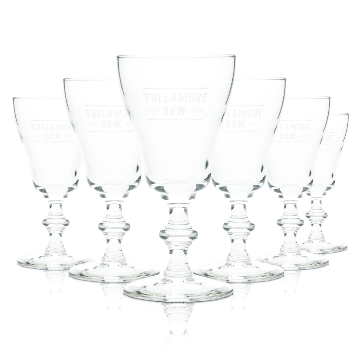6x Tullamore Dew Whiskey Glass 0.15l Goblet Design Style Glasses Irish Single Malt