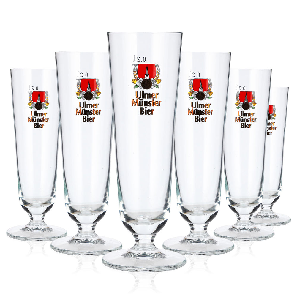 6 Ulmer Münster Beer Glasses, 0.2 L, Rastal (Set of 6)