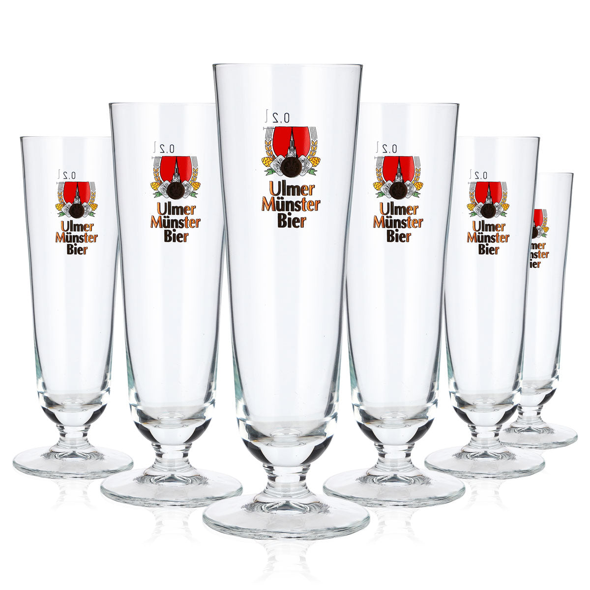 6 Ulmer Münster Beer Glasses, 0.2 L, Rastal (Set of 6)