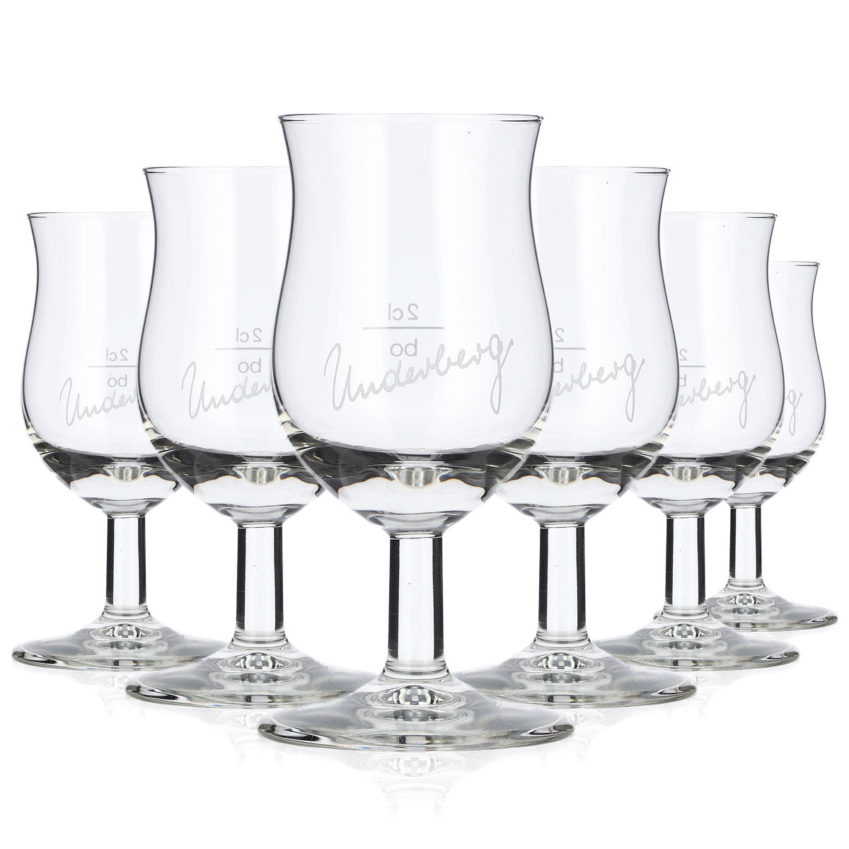 6 Underberg Liqueur Glasses, 2 cl Shot Glasses with White Logo (Set of 6)