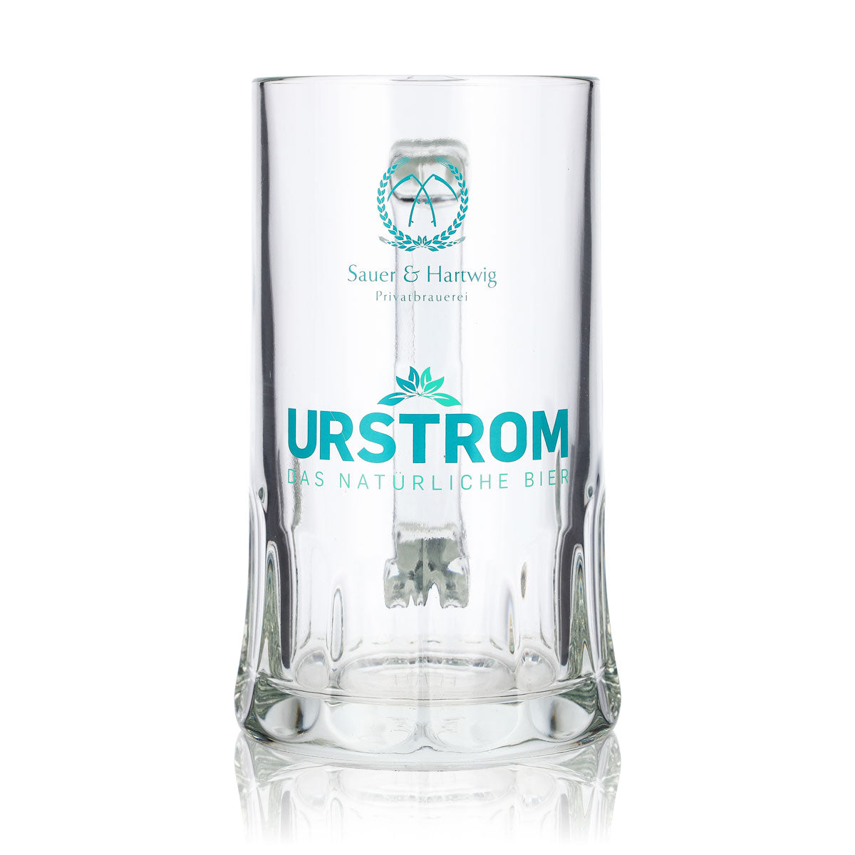6 Urstrom Beer Glasses, 0.5 L, Turquoise Logo, Rastal Sauer Hartwig – View 2