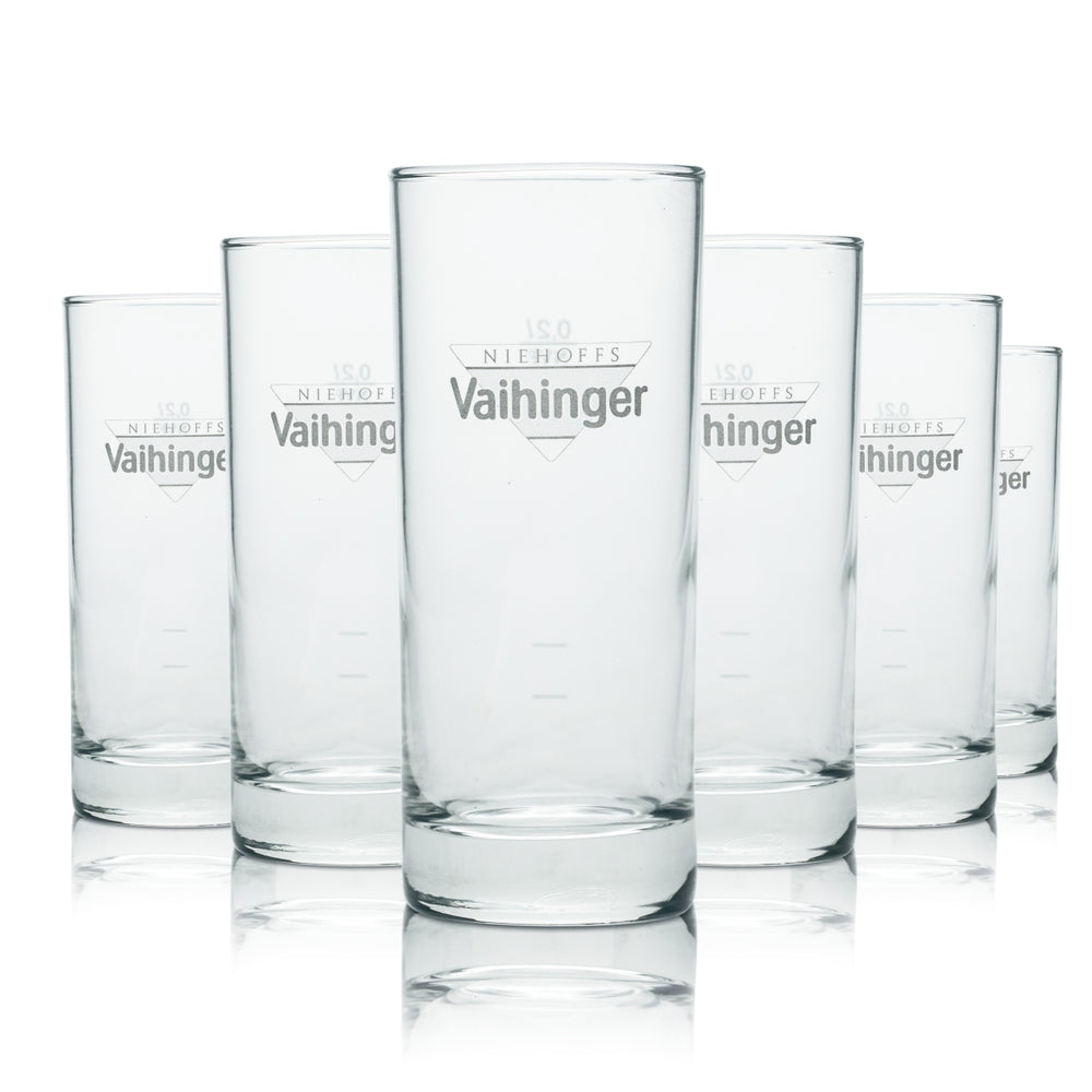 6x Vaihinger glass 0.2 l long drink glasses for mineral water, sparkling water, soda