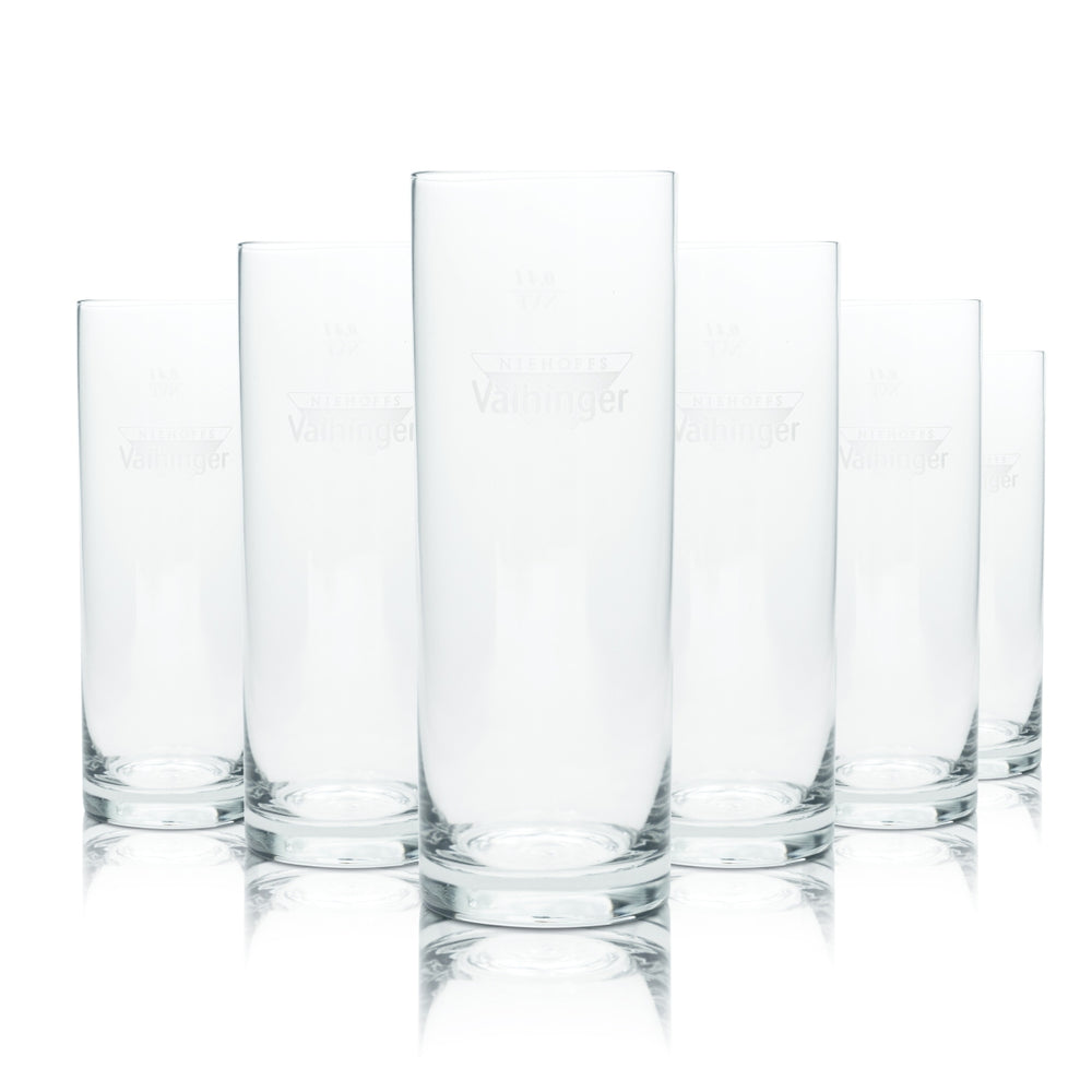 6x Vaihinger juice water glass 0.4l cup with stem, round glasses, catering long drink