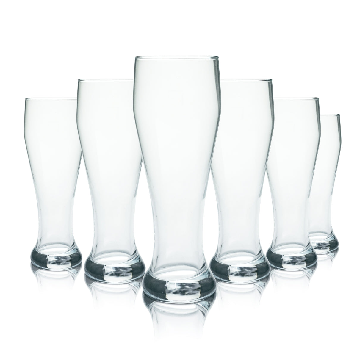 6x Van Well Glass 0.5l Wheat Beer Crystal Yeast Wheat Glasses Blank Gastro Calibrated