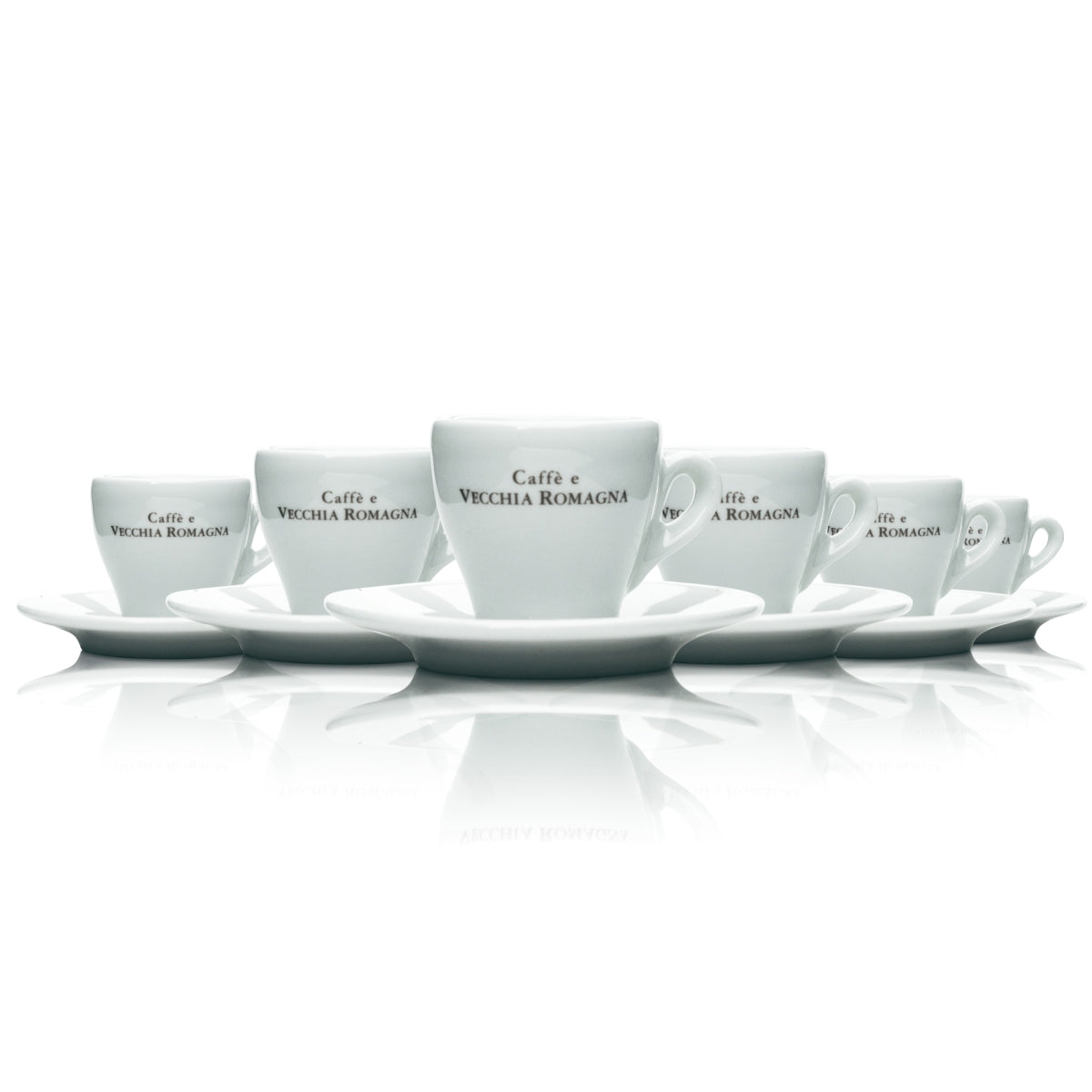 6x Vecchia Romagna Brandy Cup + Saucer 50ml Nuova Point Espresso Plate