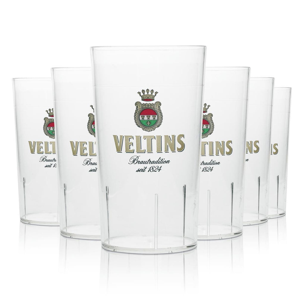6x Veltins beer cups, reusable, 0.3 l, stackable