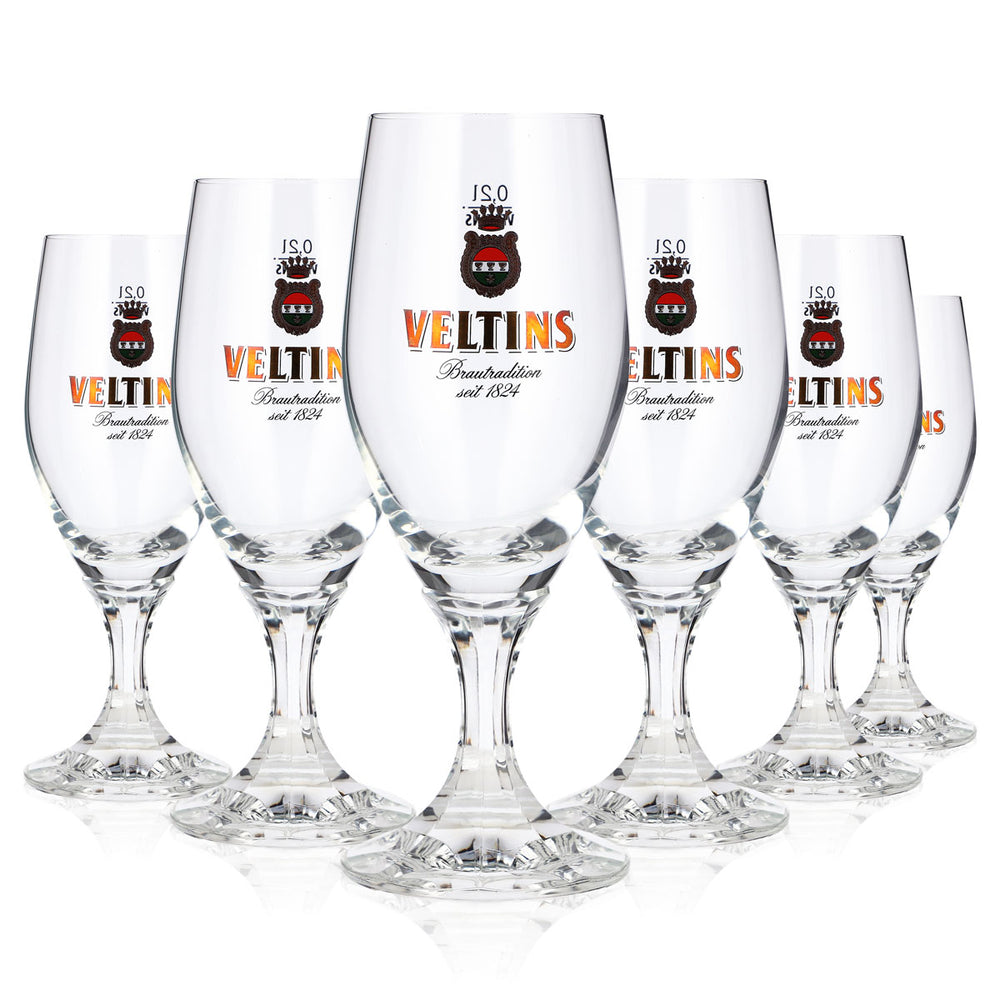 6 Veltins 0.2-liter beer glasses (tumbler style) since 1824