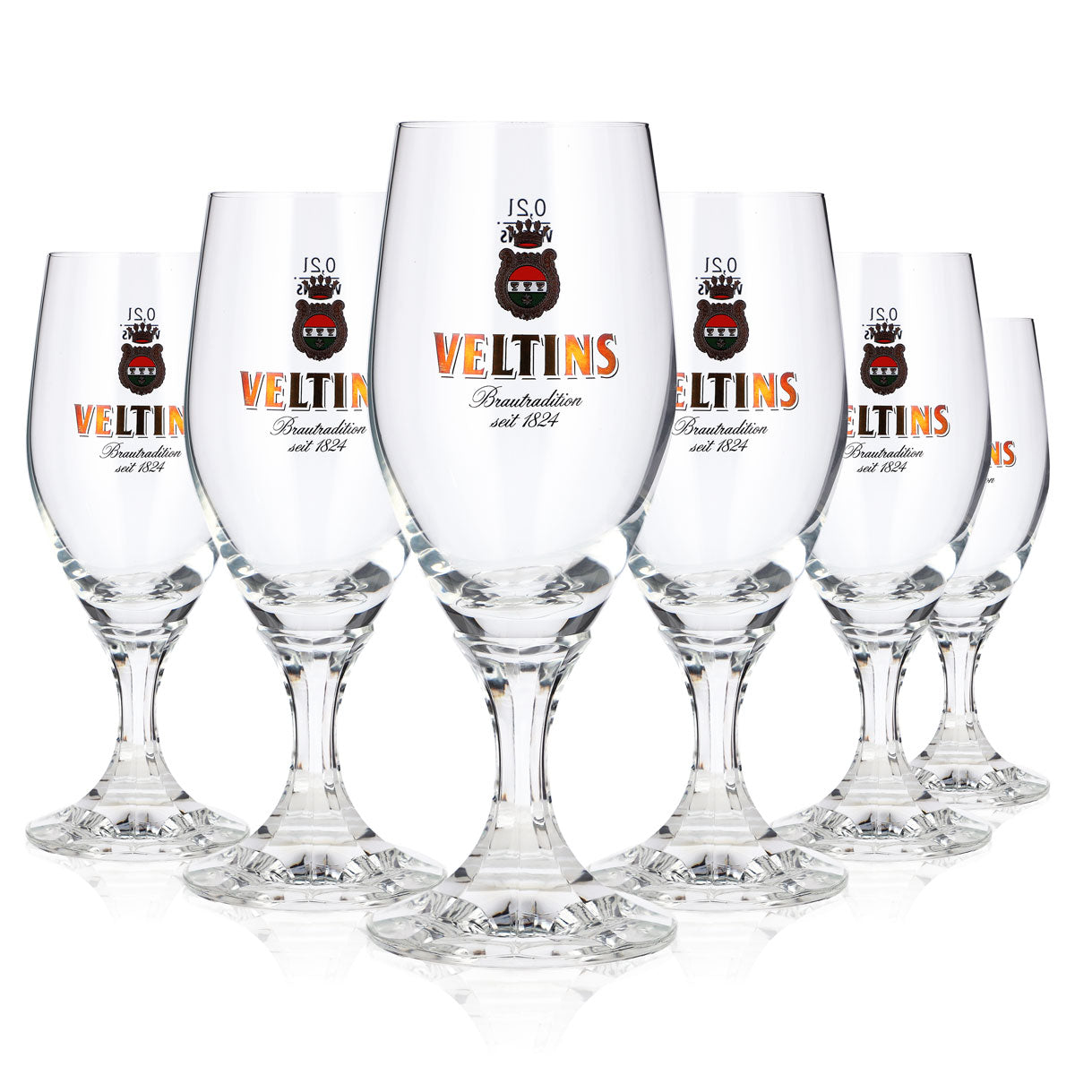 6 Veltins 0.2-liter beer glasses (tumbler style) since 1824