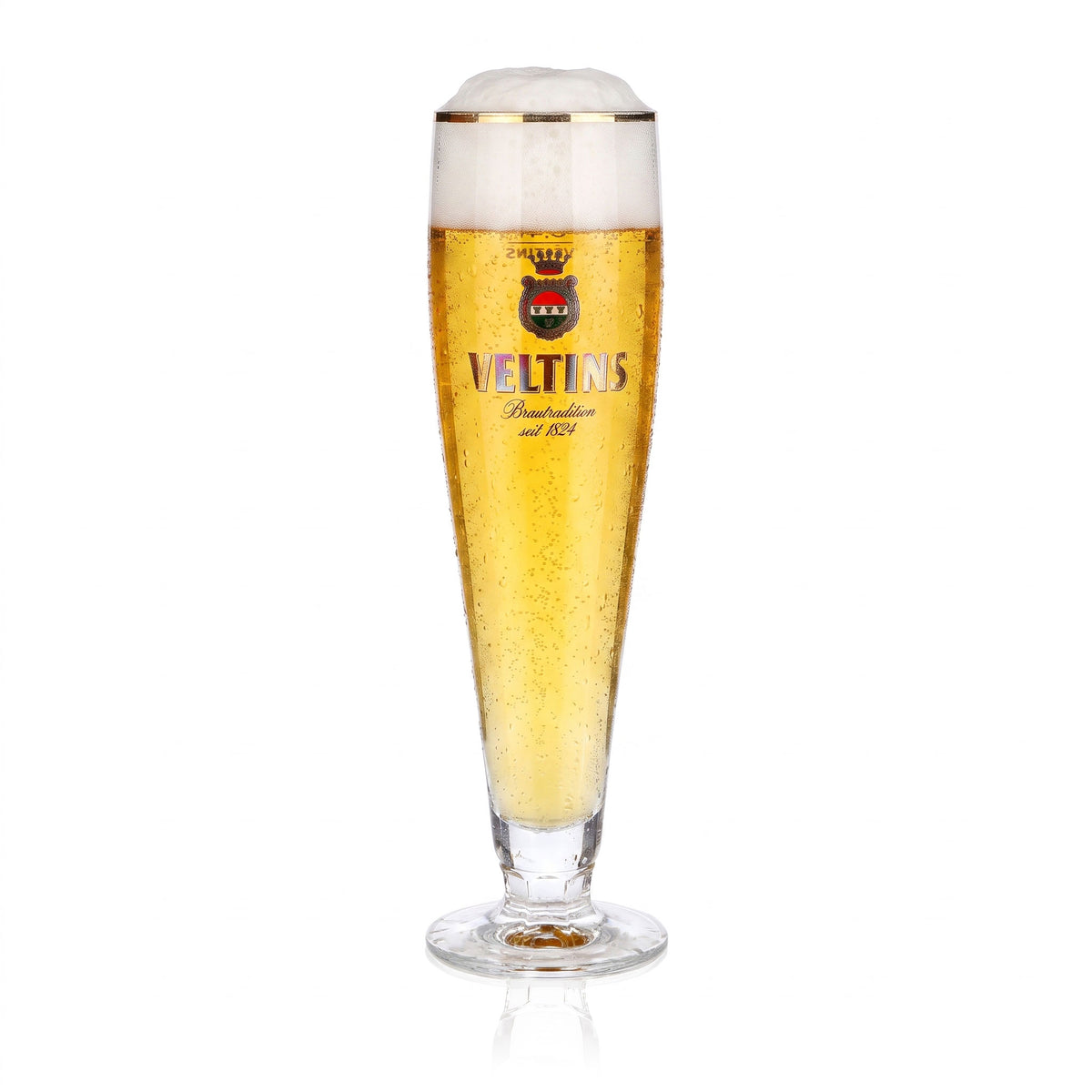 6 Veltins Beer Glasses, 0.4 L, Gold-Rimmed Goblet, Since 1824 (Set of 6) – View 2