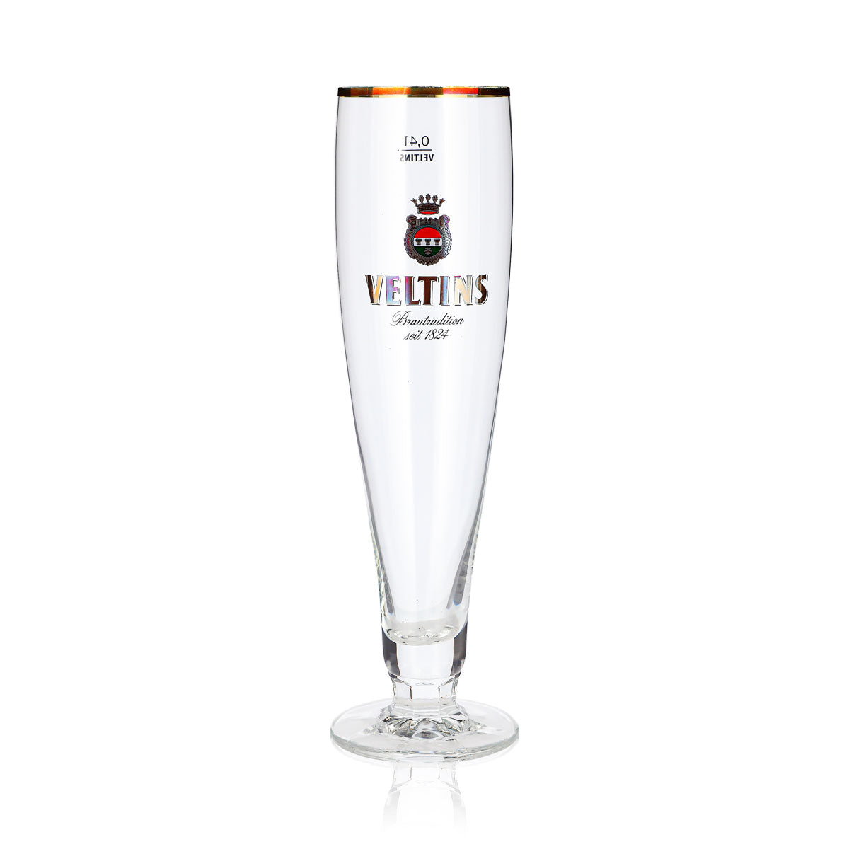 6 Veltins Beer Glasses, 0.4 L, Gold-Rimmed Goblet, Since 1824 (Set of 6) – View 3