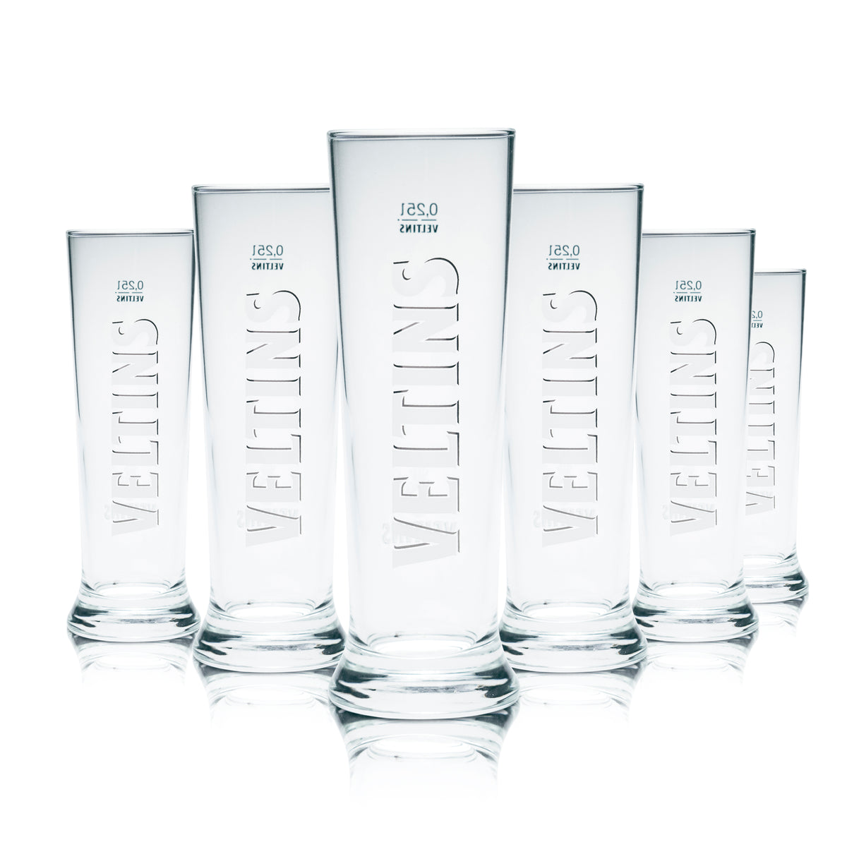 6x Veltins 0.25l beer glasses, trophy-shaped mug, oak design, catering version, pilsner, brewery – View 4