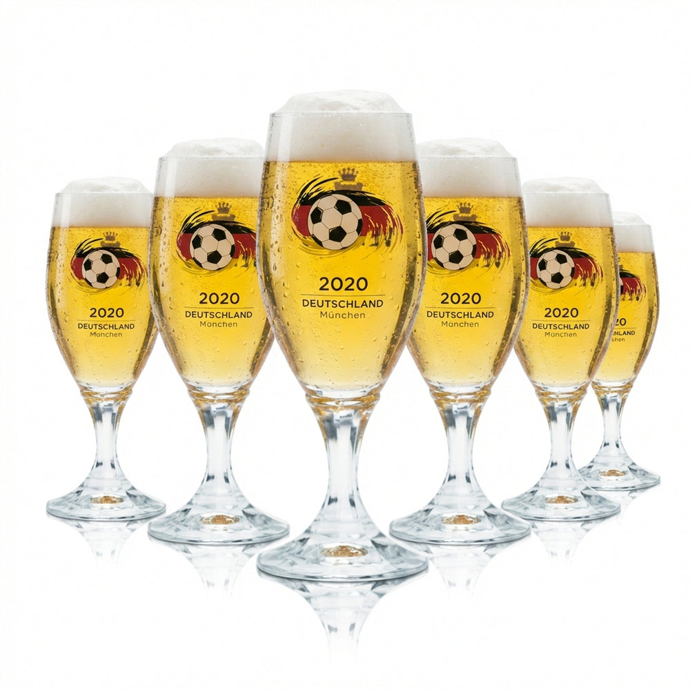 6x Veltins 0.2l beer glasses, tulip shape, Euro 2020 Germany soccer cup