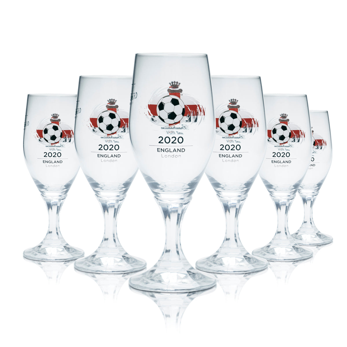 6x Veltins 0.2l beer glasses, tulip shape, Euro 2020 England soccer cup – View 5