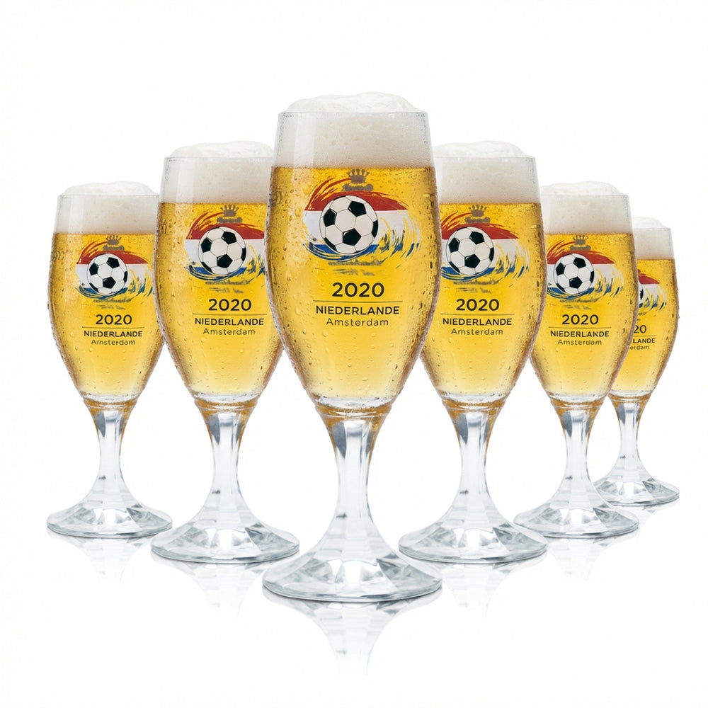 6x Veltins 0.2l beer glasses, tulip shape, Euro 2020 Netherlands soccer cup