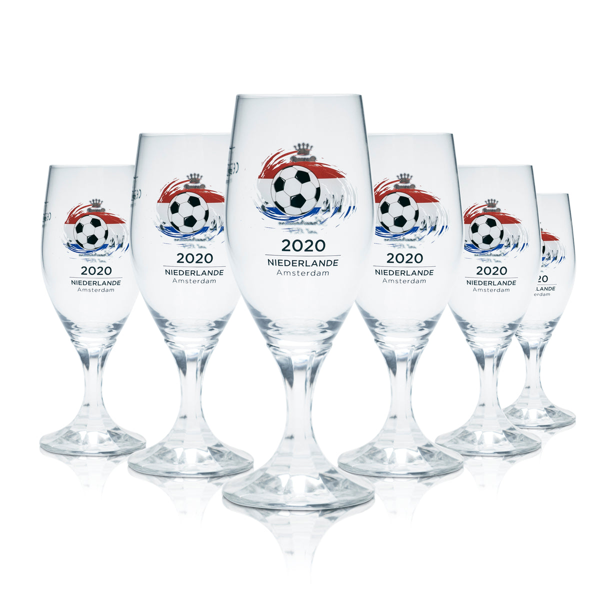 6x Veltins 0.2l beer glasses, tulip shape, Euro 2020 Netherlands soccer cup – View 5