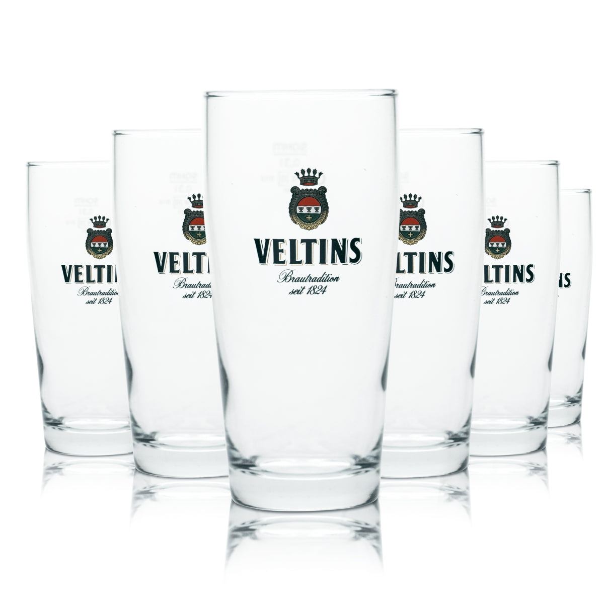 6x Veltins 0.3l beer mug tumbler trophy glasses, calibrated, catering, brewery