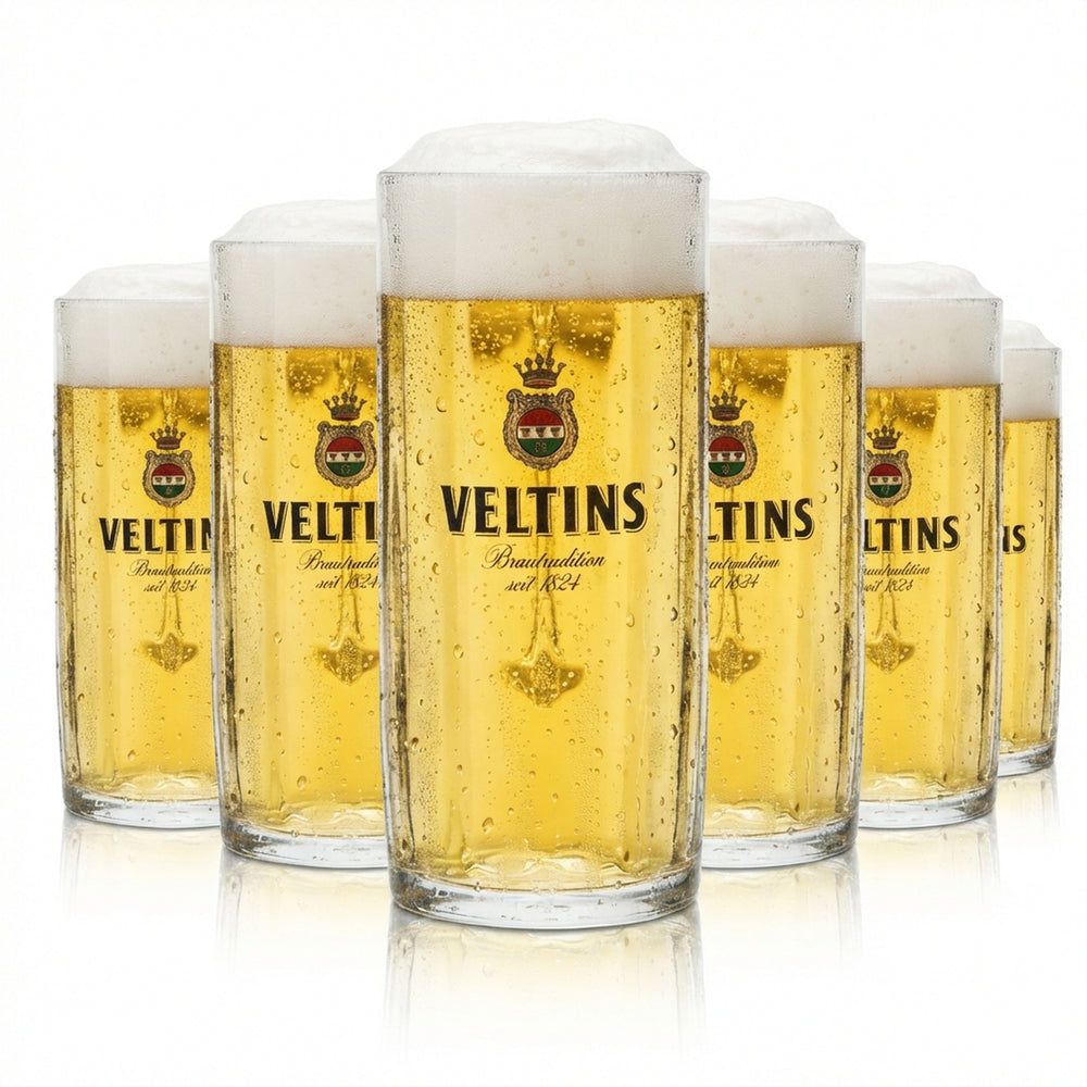 6x Veltins 0.3l beer glasses, mug, tankard, calibrated, catering, brewery, pilsner