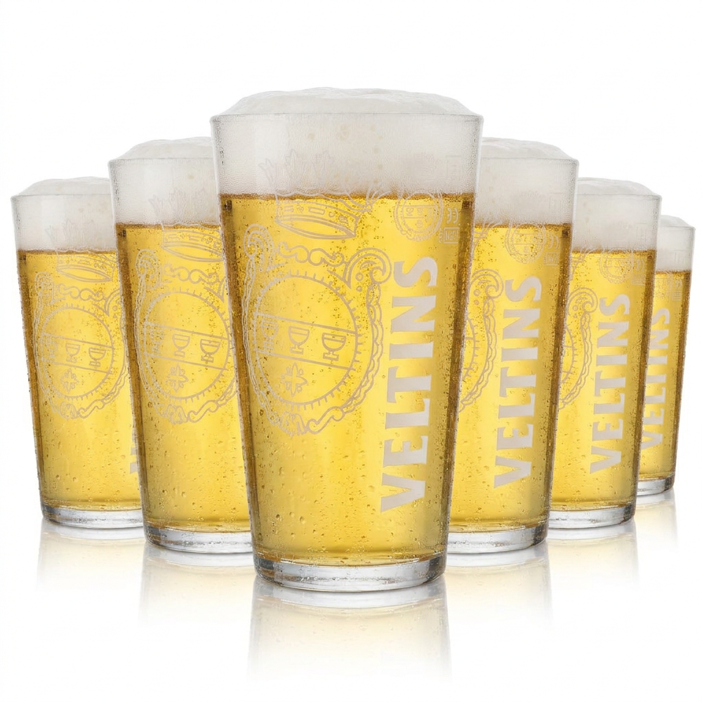 6x Veltins glass 0,5l beer glass Willi mug drinking glass set brewery gastro