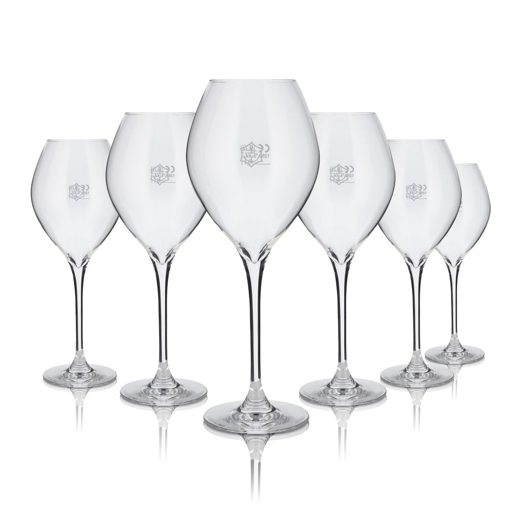 6x Veuve Clicquot Glass 0.2l Champagne Goblet Flute Pot-bellied Glasses Set Sparkling Wine