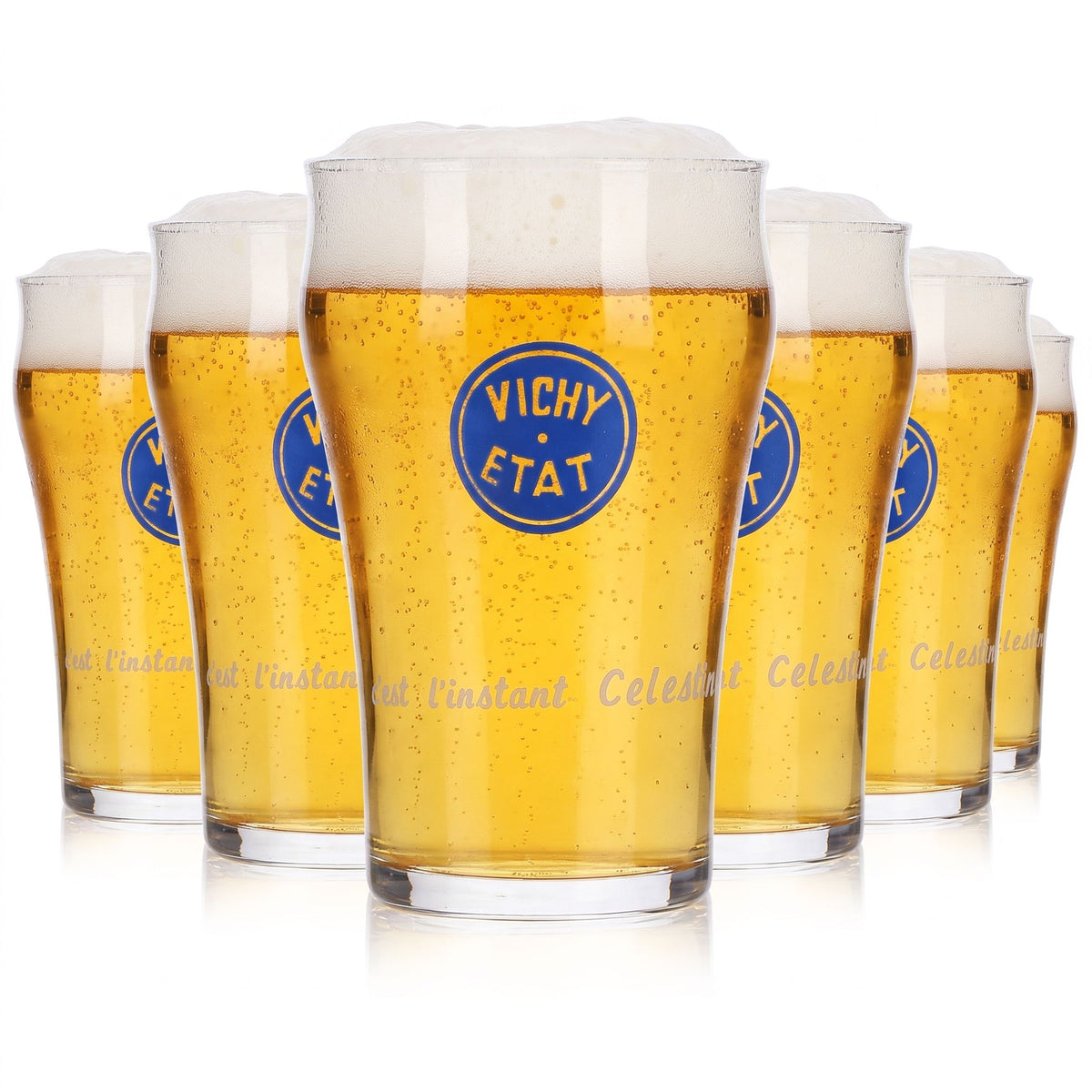 6 Vichy Célestins Water Glasses, 0.2 L, Vichy ETAT (Set of 6)
