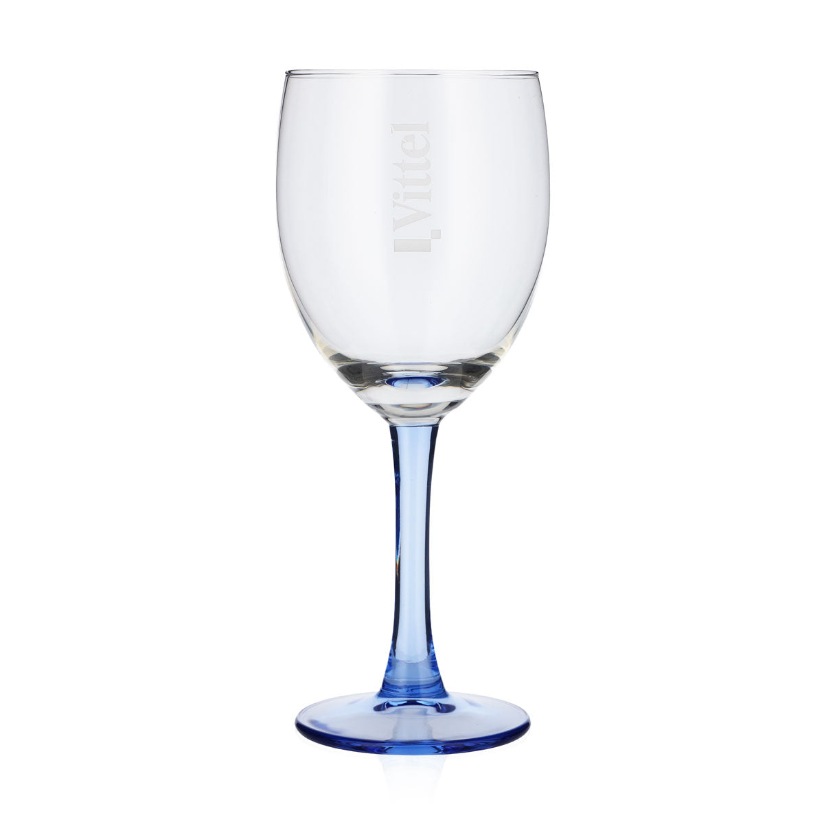 6x Vittel water glass goblets Water glasses with blue stems