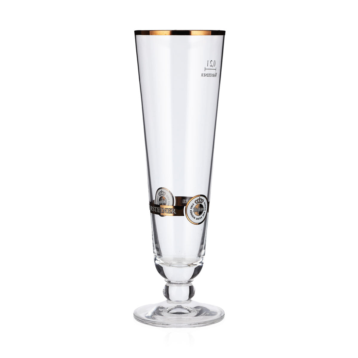 6 Warsteiner Beer Glasses, 0.2 L, Trophy Shape, Bronze, with Logo – View 3