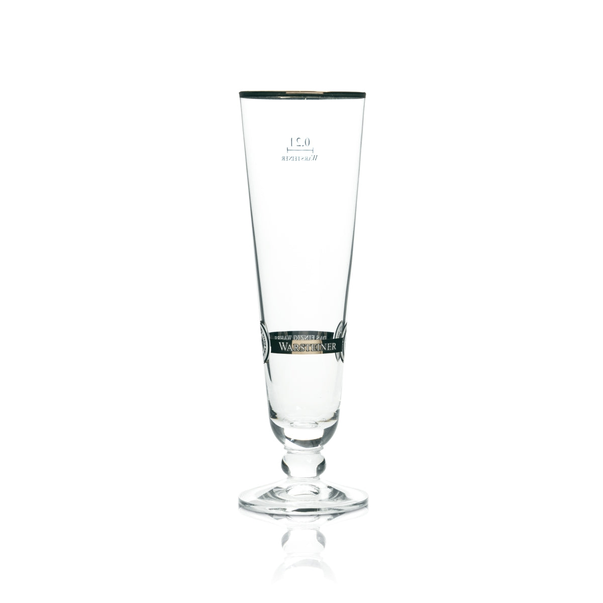 6x Warsteiner Beer Glass 0.2l Goblet Gold Rim Pils Glasses Tulip Stem Beer Brew – View 3