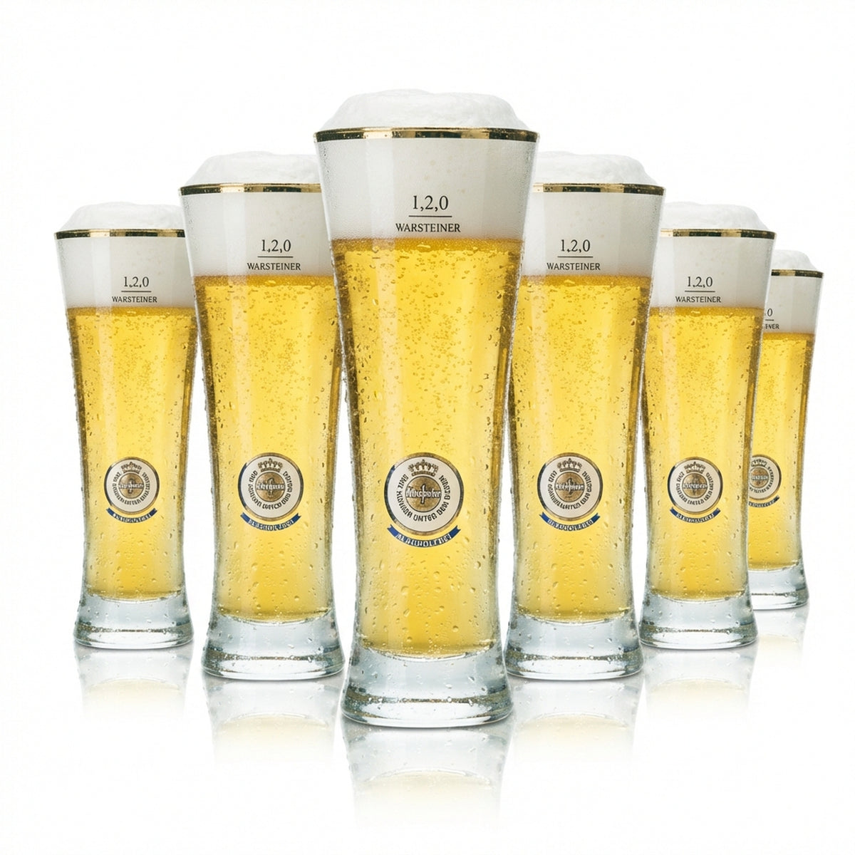 6x Warsteiner beer glass 0.2 l trophy mug, non-alcoholic glasses, bar, catering