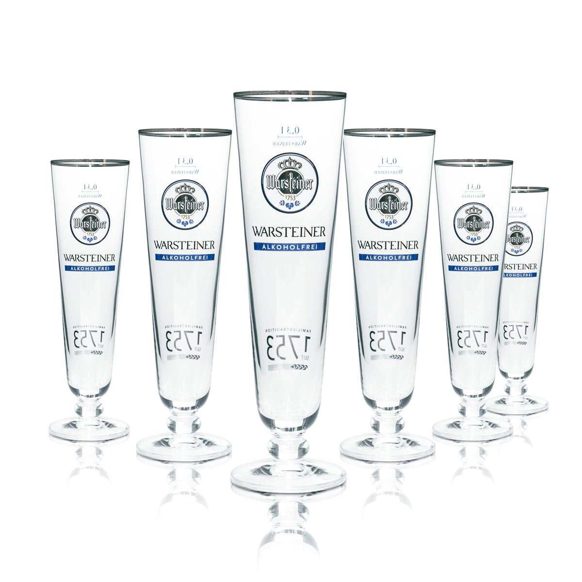 6x Warsteiner Beer Glass 0.3l Exclusive Tulip Non-Alcoholic Glasses Pilsner Trophy Gastro – View 5