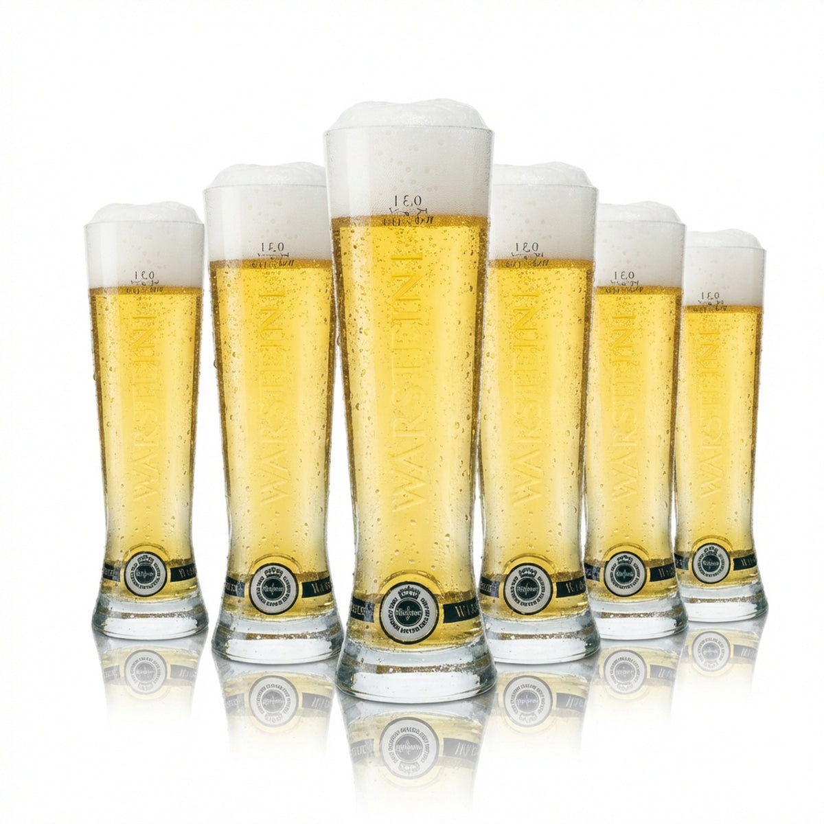 6x Warsteiner Beer Glass 0.3l Premium Cup Rastal New Glasses Tulip Cup Pilsner Light