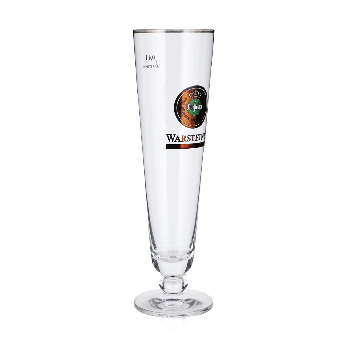 6 Warsteiner Beer Glasses, 0.4 L, Goblet, Silver Rim, Dry – View 3