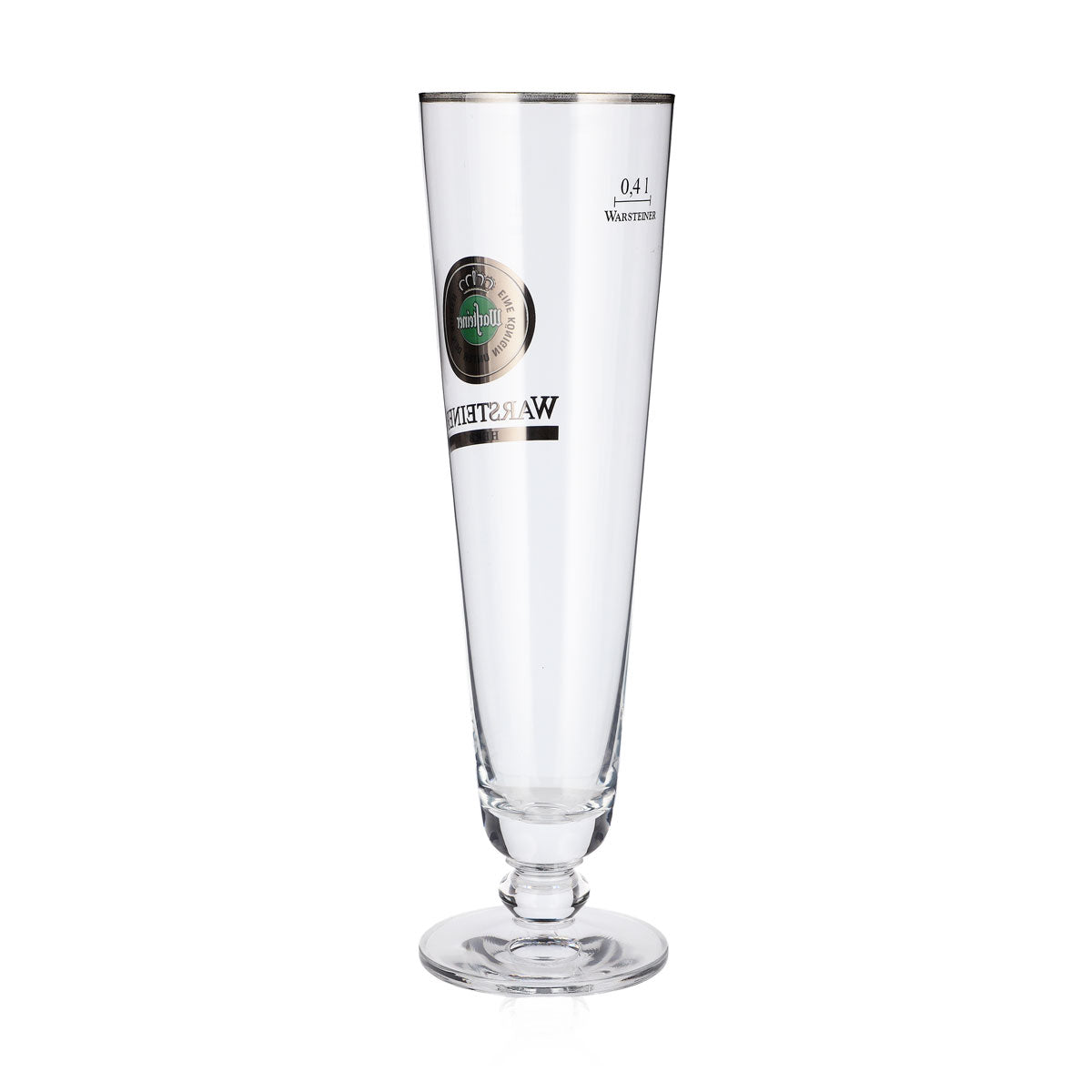 6 Warsteiner Beer Glasses, 0.4 L, Goblet, Silver Rim, Dry – View 4