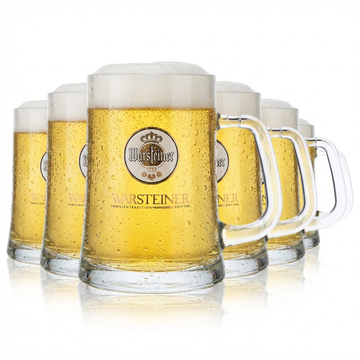 6x Warsteiner beer glass 0.5l beer mug beer mugs beer tankards