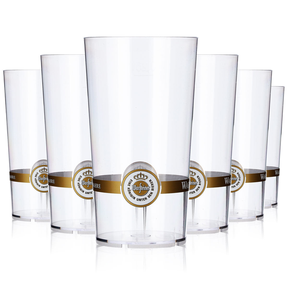 6x Warsteiner beer glass Beer glasses 0.25 l Mug Returnable Logo on bottom with ring