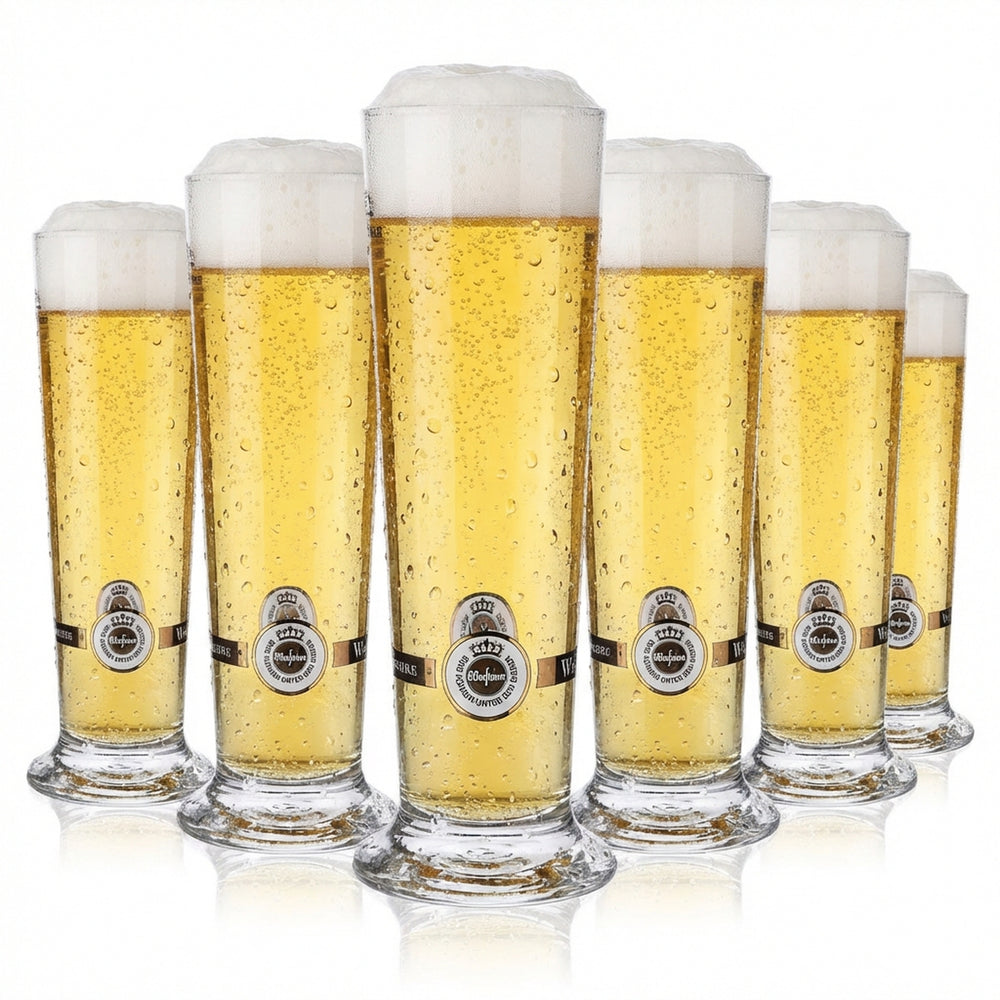 6x Warsteiner beer glasses, 0.25 l mug/glass with logo at the bottom, Rastal