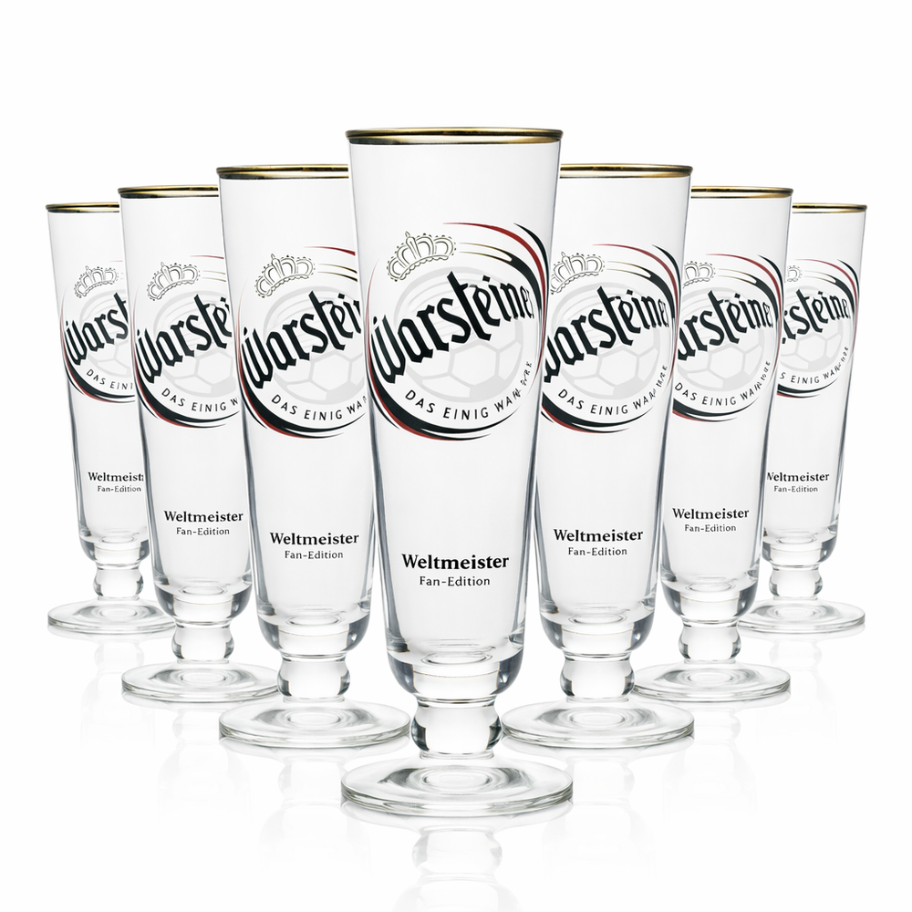 6x Warsteiner Beer Glass Tulip Special Edition Fan Edition World Champion 300ml