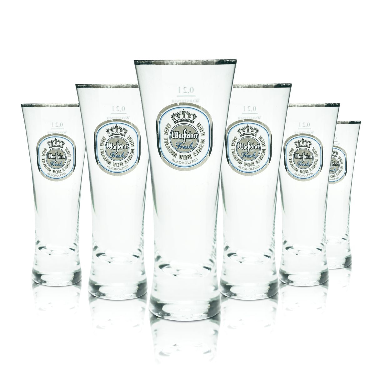 6x Warsteiner beer glass 0.2l goblet glasses Fresh non-alcoholic glasses set Pilsner glasses