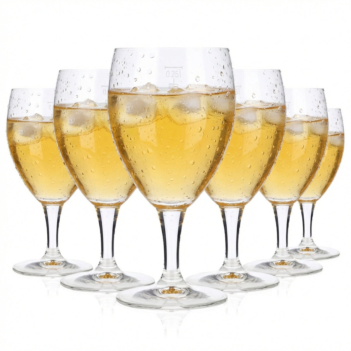 6x Water Glass Water Glasses Soft Drink Glasses 0.25l Goblet Castel