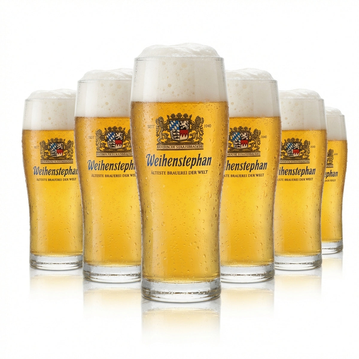 6x Weihenstephan beer glass 0.3l mug trophy glasses gastro bar pub Willi Beer